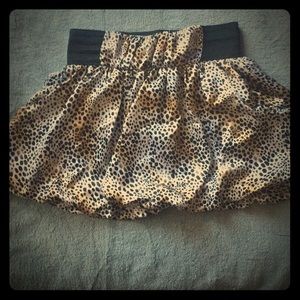 Cheetah Print Skirt with Pockets